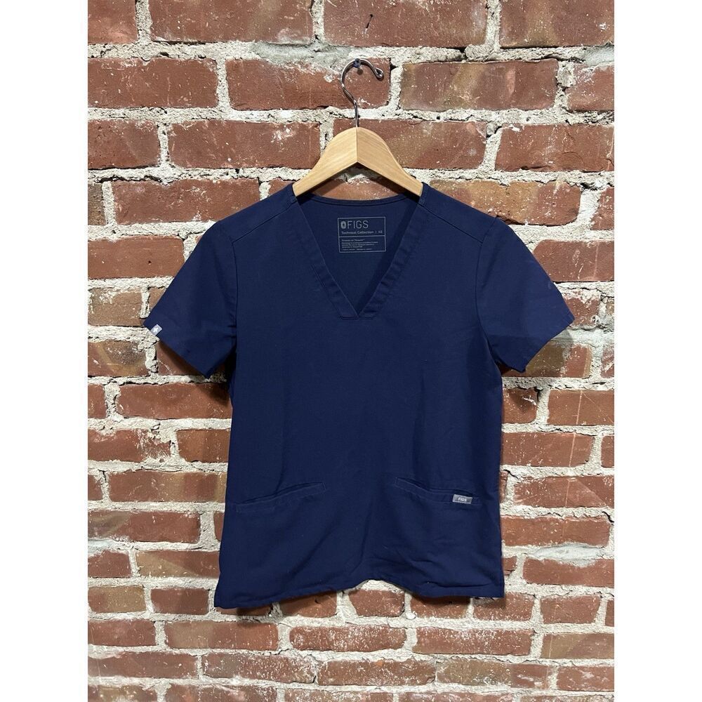 Figs Womens Blue Short Sleeve Medical Scrub Shirt Size XS